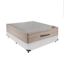 Cama Box Casal Marrom e Colchão Ortobom Airtech SpringPocket