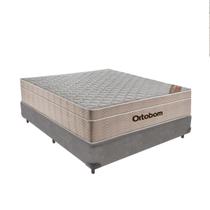 Cama Box Casal Marrom e Colchão Ortobom Airtech SpringPocket