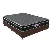 Cama + Box Casal Marrom Resistente Comfort Prime Firme D28 138x188