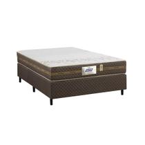 Cama Box Casal Molas Ensacadas Espuma D20 Gazin Flora 138x188x49cm Poliester Bordado Marrom/Branco