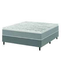 Cama Box Casal Molas Ensacadas Pillow Top 138x188x63cm Martino Cinza Umaflex