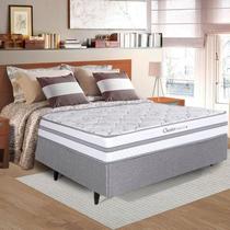 Cama Box Casal Molas Maxspring 138x188x24cm Chester Cinza Herval