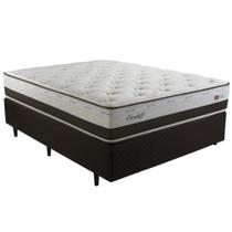 Cama Box Casal Molas Maxspring Herval Cardiff, 69x138x188 cm, Bege e Marrom