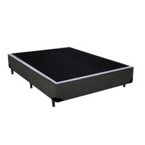 Cama Box Casal NK Camas Sintético Cinza 40x138x188