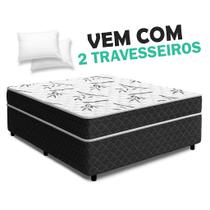 Cama Box Casal Ortopédico Conjugada + 2 Travesseiros