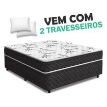 Cama Box Casal Ortopédico Conjugada + 2 Travesseiros Cama Box Casal Ortopédico Conjugada + 2 Travesseiros