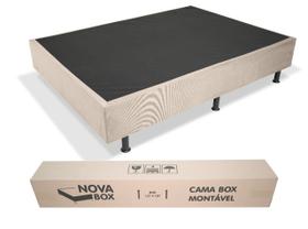 Cama Box Casal Padrão Desmontável NB Suede Bege - Nova Box