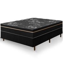 Cama Box Casal Preta Colchão Bariloche Molas Ensacadas One Face 138x188x63cm Cama Box Casal Preta Colchão Bariloche Molas Ensacadas One Face 138x188x63cm
