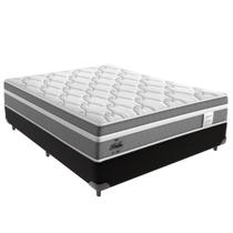 Cama Box Casal Preto + Colchão Berlim Molas Ensacadas Probel