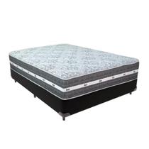 Cama Box Casal Preto + Colchão Black Graphite 24 Molas Ensacadas Anjos Cama Box Casal Preto + Colchão Black Graphite 24 Molas Ensacadas Anjos