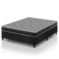 Cama Box Casal Preto Colchão Espuma D20 Dupla Face Zidi Querubin 138x188x49cm Cama Box Casal Preto Colchão Espuma D20 Dupla Face Zidi Querubin 138x188x49cm