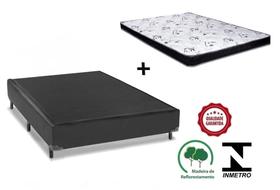 Cama Box Casal Preto + Colchão Espuma D33 138x188x14