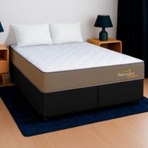 Cama Box Casal Preto + Colchão Manchester D33 PoliConfort