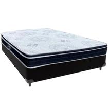 Cama Box Casal Preto + Colchão Orthosono D33 Anjos