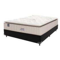Cama Box Casal Preto + Colchão Resistance Molas LFK Sealy