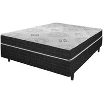 Cama Box Casal Preto + Colchão San Francisco Ortopédico Espuma D33 138x188x54cm - Zidi