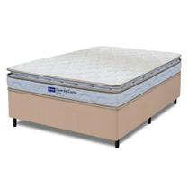Cama Box Casal Probel Espuma D33 Pillow Top 138x188x56cm Guarda Costas Lyon Branco/Bege