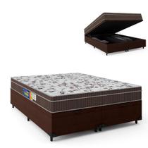 Cama Box Casal Queen Baú Colchão Espuma Orthoface Polar 158x198x66cm Marrom - Suporta Até 120kg Por Pessoa Cama Box Casal Queen Baú Colchão Espuma Orthoface Polar 158x198x66cm Marrom - Suporta Até 120kg Por Pessoa