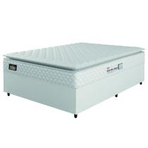 Cama Box Casal Queen Colchão Espuma D33 Pillow Top New Millenium 158x198x57cm Branco Hellen