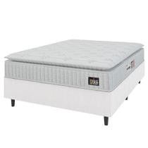 Cama Box Casal Queen Colchão Espuma D33 Pillow Top Van Gogh 158x198x67cm Branco Hellen