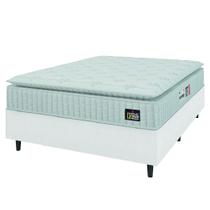 Cama Box Casal Queen Colchão Espuma D33 Pillow Top Van Gogh 158x198x67cm Branco Hellen