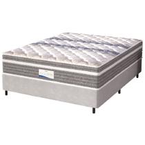 Cama Box Casal Queen Colchão Molas Ensacadas Com Pillow Evolution Probel 158x198x70cm Suede Cinza