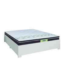 Cama Box Casal Queen Desmontável Com Colchão Molas Ensacadas Euro Top Rubi 158x198x63cm Marrom / Branco Gazin - Suporta até 120kg por Pessoa