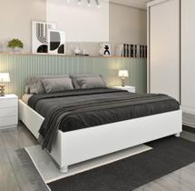Cama Box Casal Queen Mônaco - Tcil Móveis - Neve