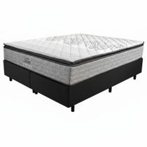 Cama Box Casal Queen Ortho Secret em molas ensacadas com base Gazin Sommier 158 cm Cinza Preto Cama Box Casal Queen Ortho Secret em molas ensacadas com base Gazin Sommier 158 cm Cinza Preto