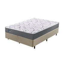 Cama Box Casal Reforçado 138x188x38cm e Colchão Adapto Molas Ensacadas B&G