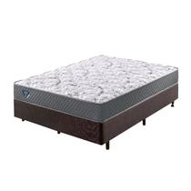 Cama Box Casal Reforçado 138x188x38cm e Colchão Adapto Molas Ensacadas B&G