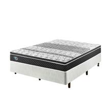 Cama Box Casal Reforçado 138x188x38cm e Colchão Gransleep Molas Verticoil Branco - B&G