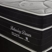 Cama Box Casal Relaxing Dream 138x188x0,64cm Molas Ensacadas Montreal Branco/Tecido Suede Preto, Malha 180g Cama Box Casal Relaxing Dream 138x188x0,64cm Molas Ensacadas Montreal Branco/Tecido Suede Preto, Malha 180g