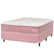 Cama Box CASAL Rosa Molas Ensacadas Individualmente Padrão Gold Prime Bonno