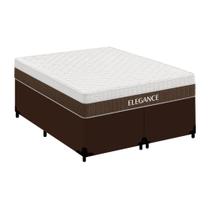 Cama Box Casal Sintético Bipartido + Colchão Molas Ensacadas Royal Sleep Elegance 138cm - Suporta Até 150 Kg Por Pessoa