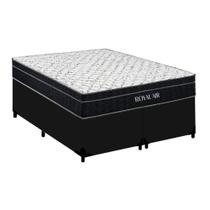 Cama Box Casal Sintético Bipartido + Colchão Molas Ensacadas Royal Sleep Royal Air 138x188x62