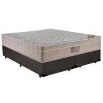 Cama Box Casal Sintético Bipartido + Colchão Ortobom Airtech Molas Ensacadas 138x188x65