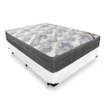 Cama Box Casal Sintético Branco + Colchão Ortobom ISO Superpocket 57x138x188