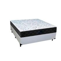 Cama Box Casal Sintético Branco com Colchão Espuma D33 Marrocos 30cm Cama Box Casal Sintético Branco com Colchão Espuma D33 Marrocos 30cm