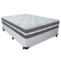 Cama Box Casal Sintético + Colchão Anjos Black Graphite Molas Ensacadas 138x188x64cm Branco Cama Box Casal Sintético + Colchão Anjos Black Graphite Molas Ensacadas 138x188x64cm Branco