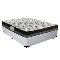 Cama Box Casal Sintético + Colchão Casal Ortobom Iso Dupla Face 60x138x188 branco