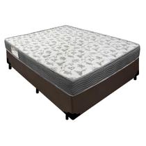 Cama Box Casal Sintético + Colchão De Espuma D33 138cm Marrom