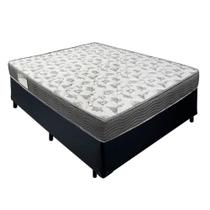 Cama Box Casal Sintético + Colchão De Espuma D33 - Serene - 138cm Cor:preto