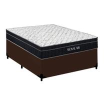 Cama Box Casal Sintético + Colchão Molas Ensacadas Royal Sleep Royal Air 138cm - Suporta Até 150 Kg Por Pessoa