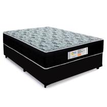 Cama Box Casal Sintético + Colchão Molas Ensacadas SerenePrime Sonnolux 138x188x65 Preto