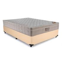 Cama Box Casal Sintético + Colchão Ortobom Airtech Molas Ensacadas 65x138x188 Bege