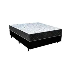 Cama Box Casal Sintético Preto com Colchão Espuma D33 Marrocos 30cm