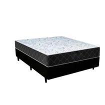 Cama Box Casal Sintético Preto com Colchão Espuma D33 Marrocos 30cm Cama Box Casal Sintético Preto com Colchão Espuma D33 Marrocos 30cm