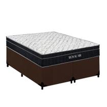 Cama Box Casal Suede Bipartido + Colchão Molas Ensacadas Royal Sleep Royal Air 138cM - Suporta Até 150 Kg Por Pessoa Cama Box Casal Suede Bipartido + Colchão Molas Ensacadas Royal Sleep Royal Air 138cM - Suporta Até 150 Kg Por Pessoa