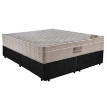 Cama Box Casal Suede Bipartido + Colchão Ortobom Airtech Molas Ensacadas 65x138x188 Preto Cama Box Casal Suede Bipartido + Colchão Ortobom Airtech Molas Ensacadas 65x138x188 Preto